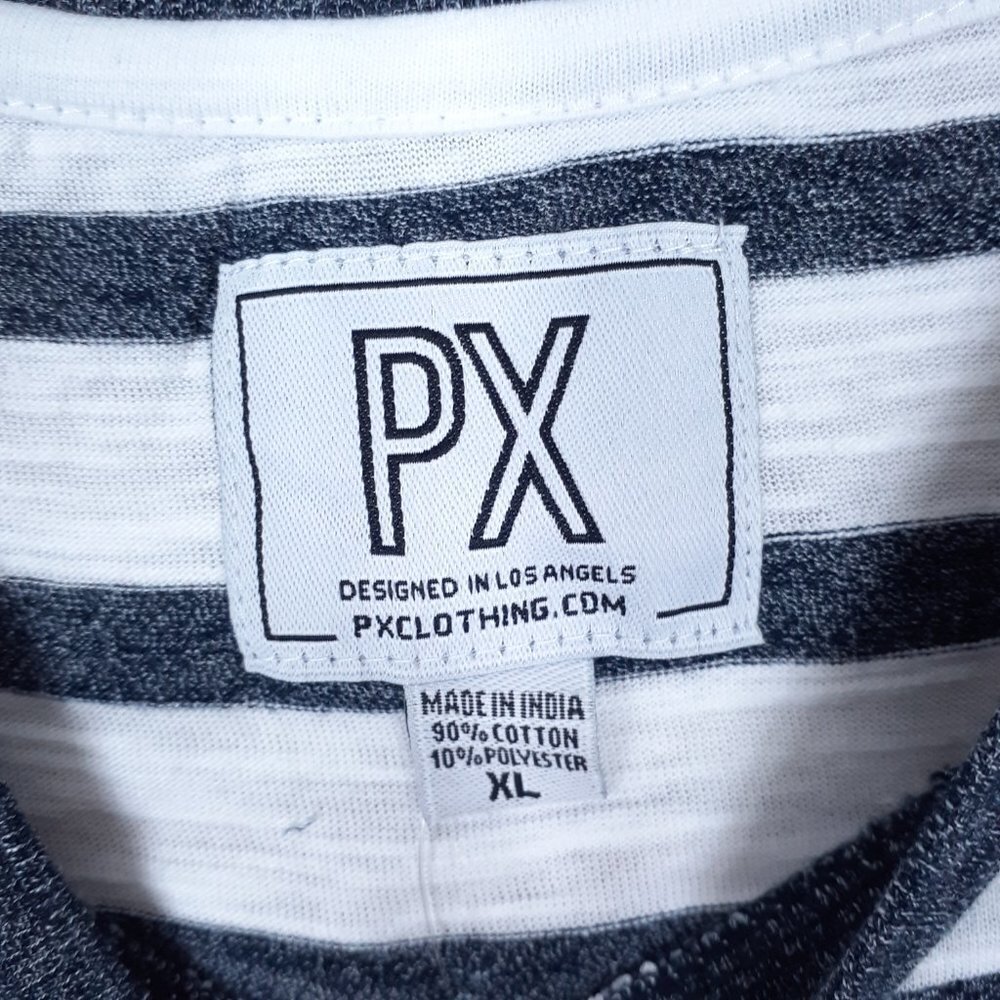 PX Mens Shirt XL Short Sleeved Tee Striped 3A - Picture 2 of 4